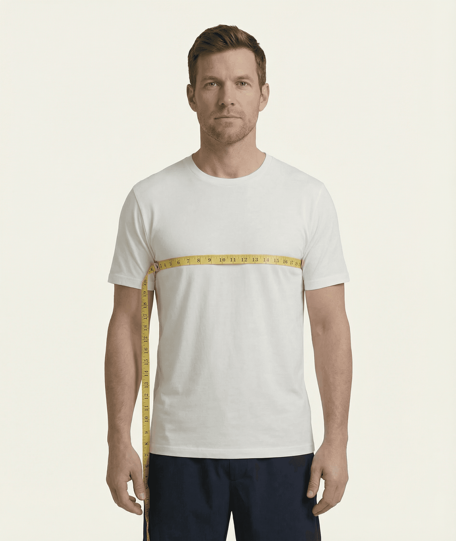 Man with measurements