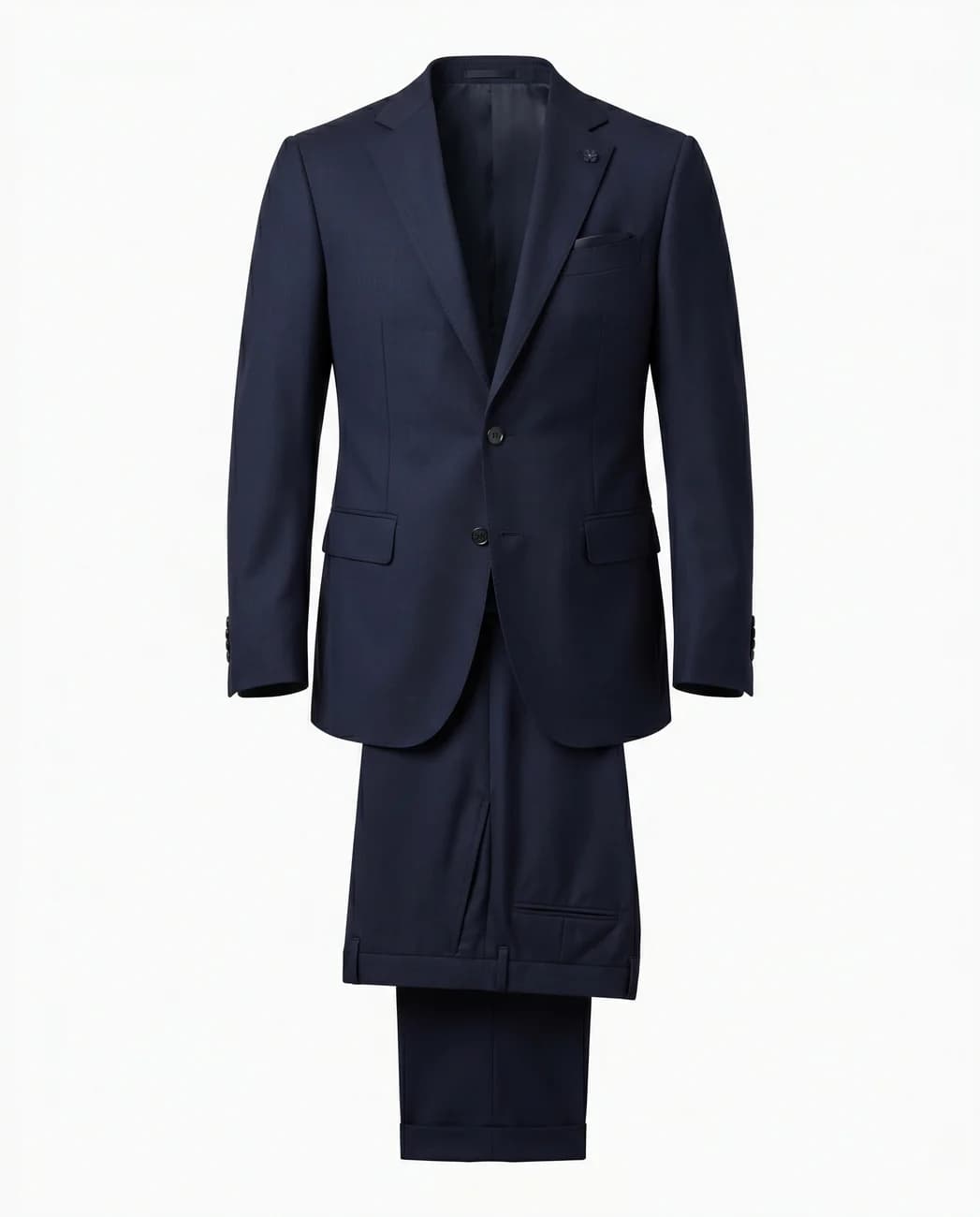 Finished tailored navy suit