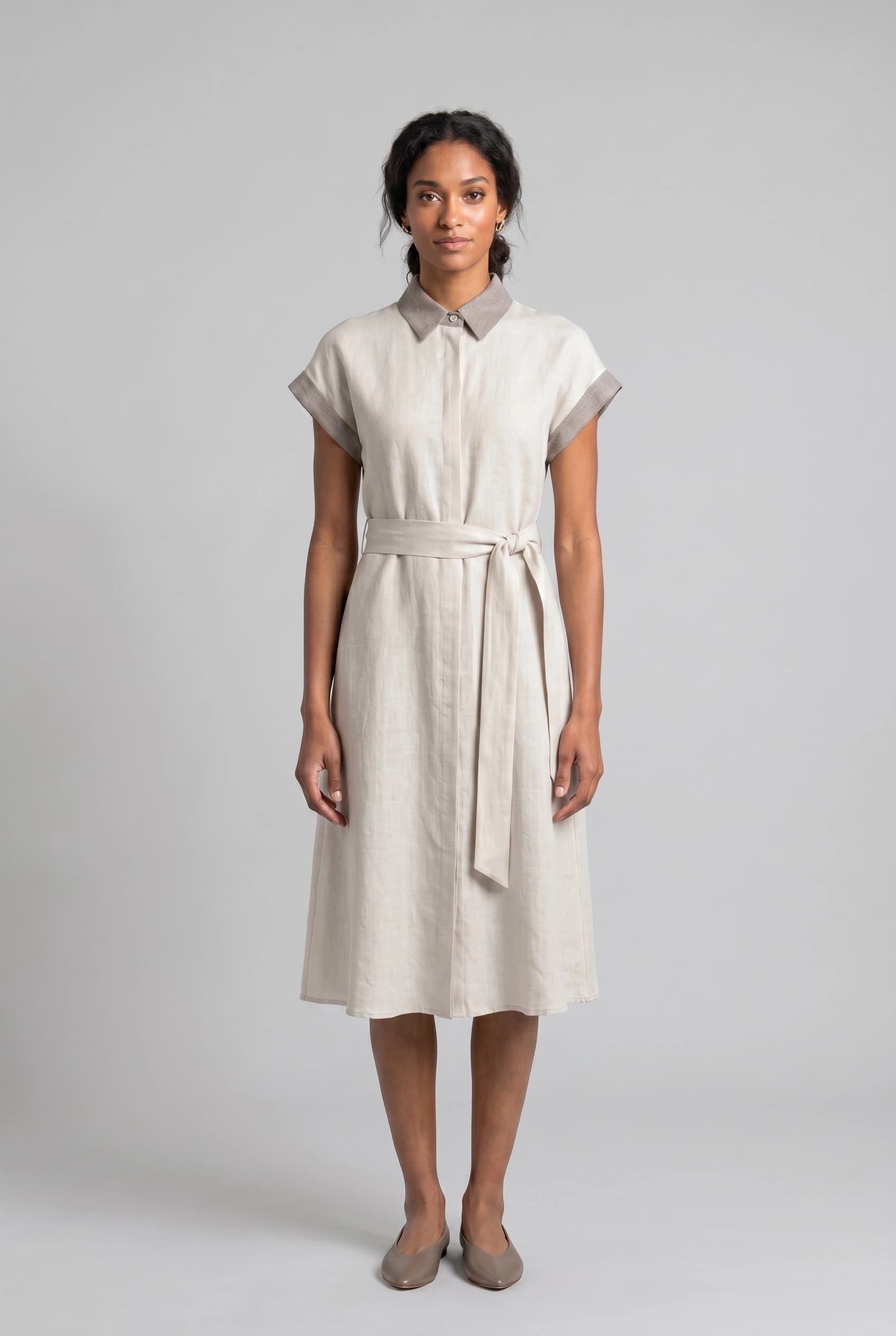 A-Line Color-Block Shirtdress